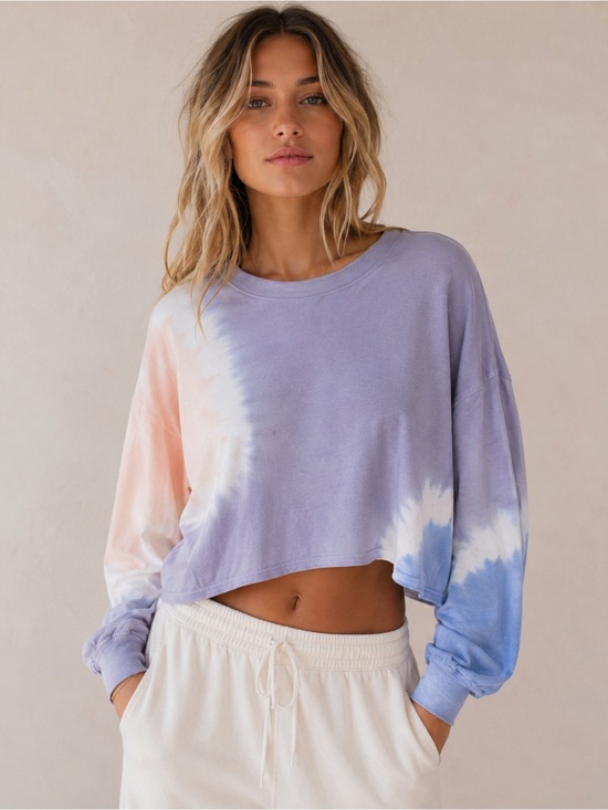 Free People Tops - FREE PEOPLE Tie Dye Cropped Pullover
